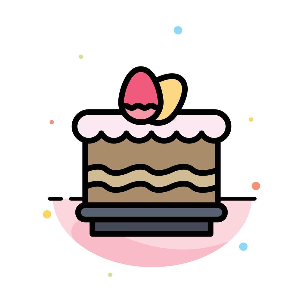 Crack Easter Eat Egg Abstract Flat Color Icon Template vector