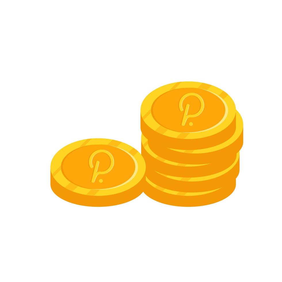 Gold polkadot isolated coin handful icon. Vector illustration