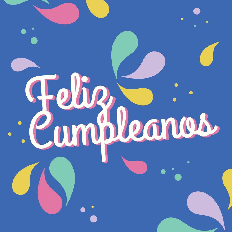 Birthday lettering in Spanish.  Vector