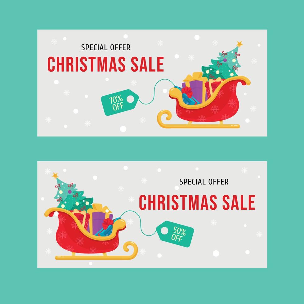 Christmas sale voucher, discount, discount. vector