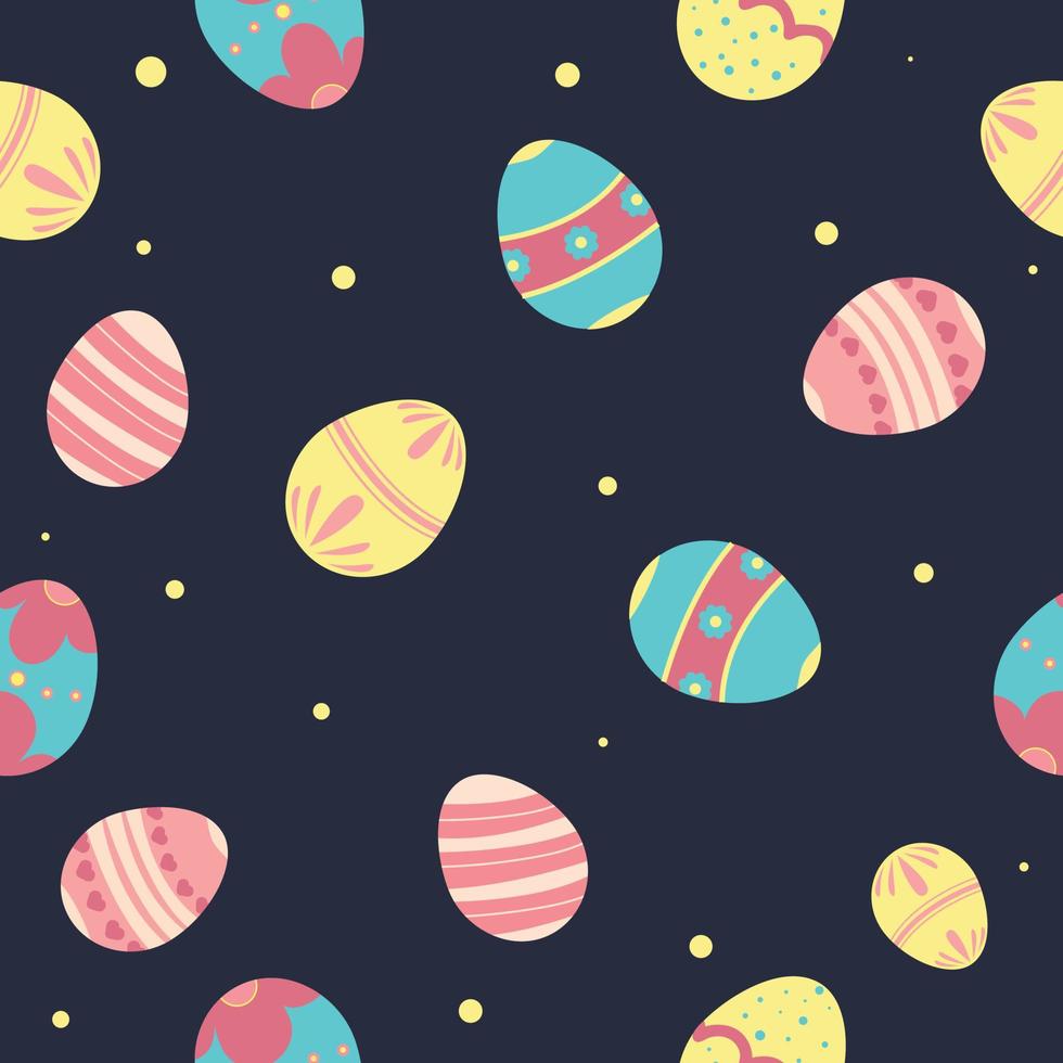 Seamless festive Easter egg pattern vector