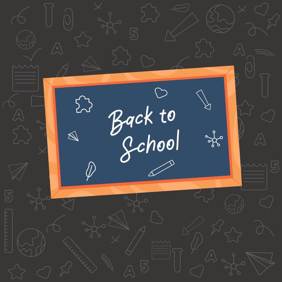 Blackboard background back to school. Vector illustration 13460897