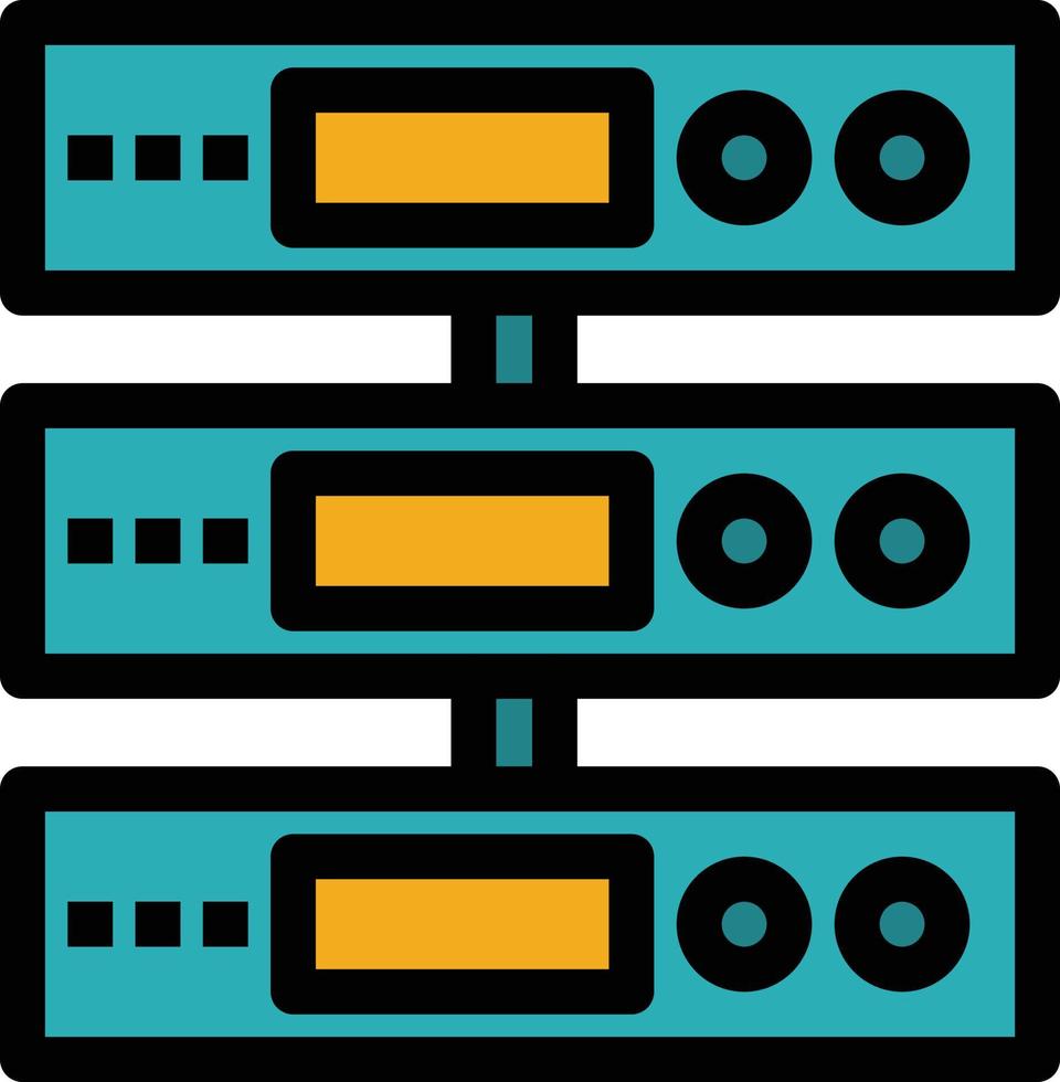 Server Data Storage Cloud Files  Flat Color Icon Vector icon banner Template