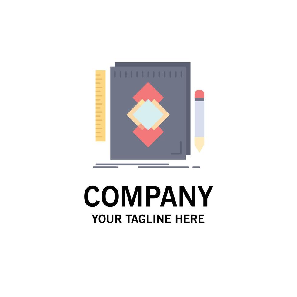 design Tool identity draw development Flat Color Icon Vector
