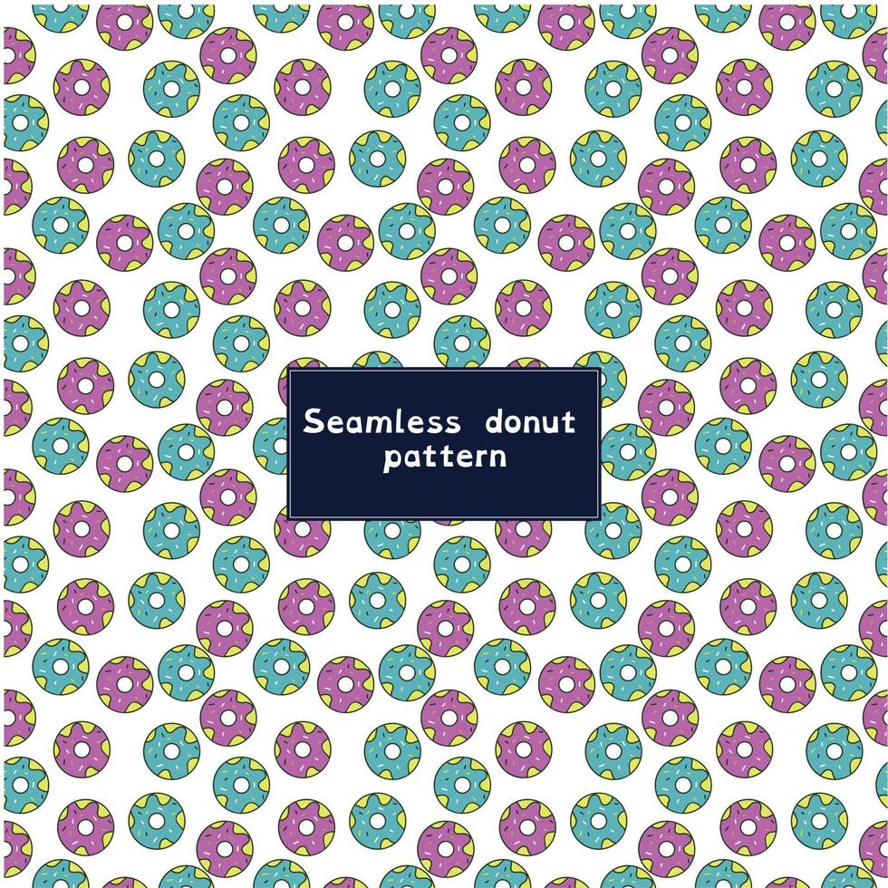 Seamless donut pattern in red and blue vector