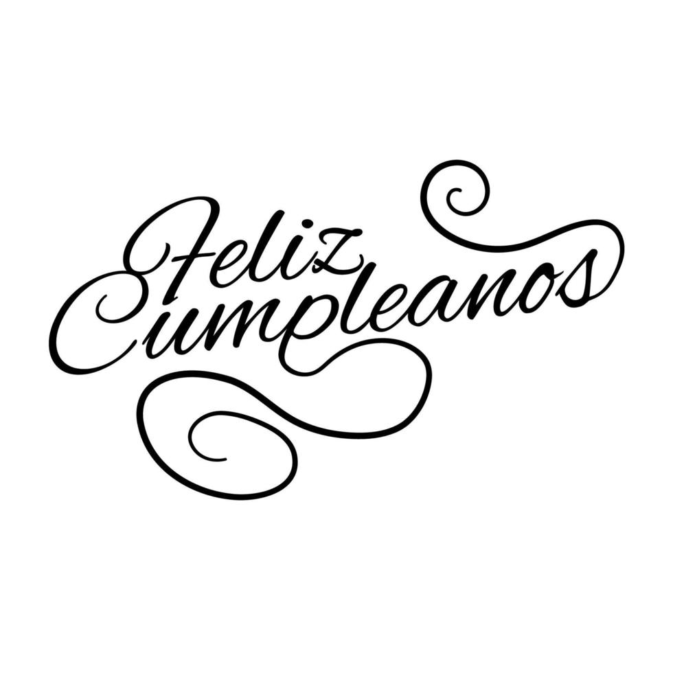 letras de cumpleaños escritas a mano. vector