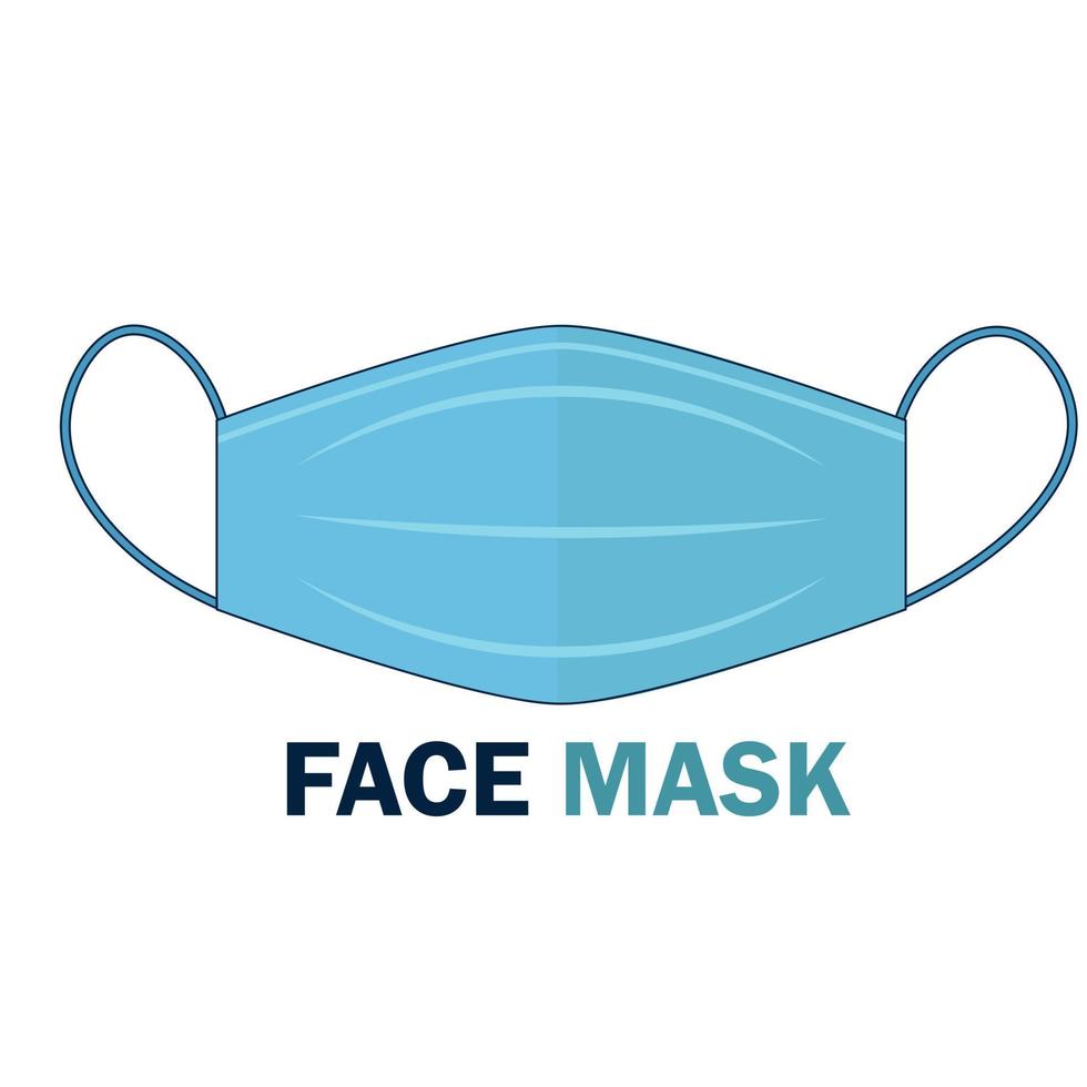 Medical mask antiviral illustration with the inscription vector