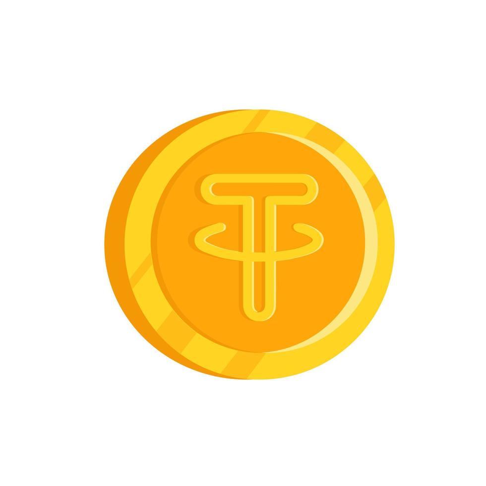 Gold tether isolated coin. Vector illustration