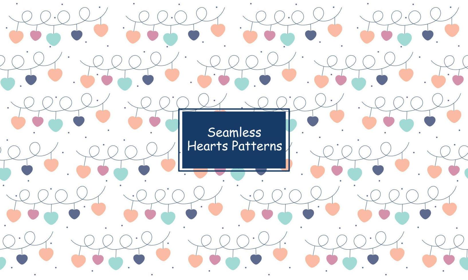 Seamless heart garland pattern vector