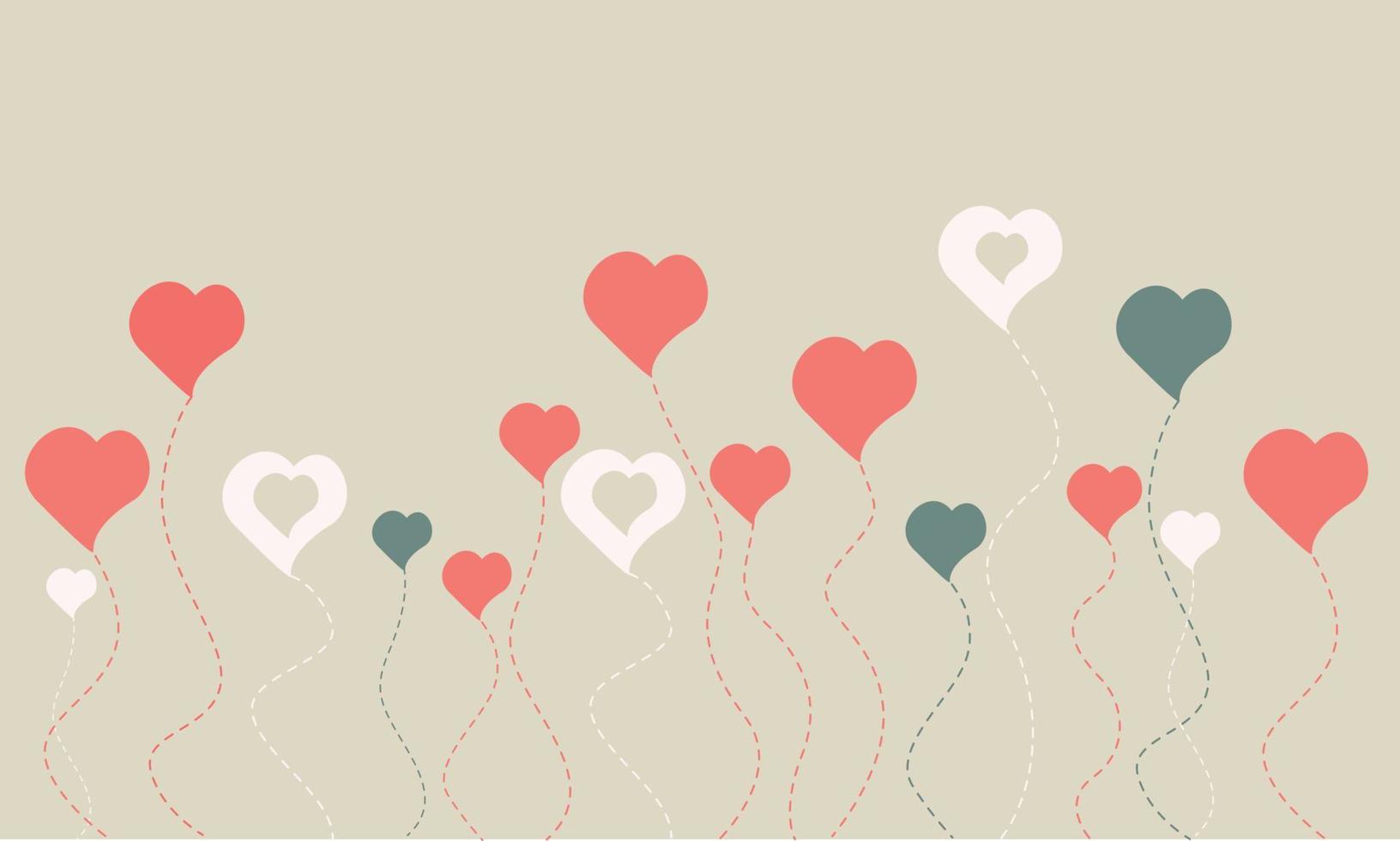 Beige background, Valentine's Day card. vector