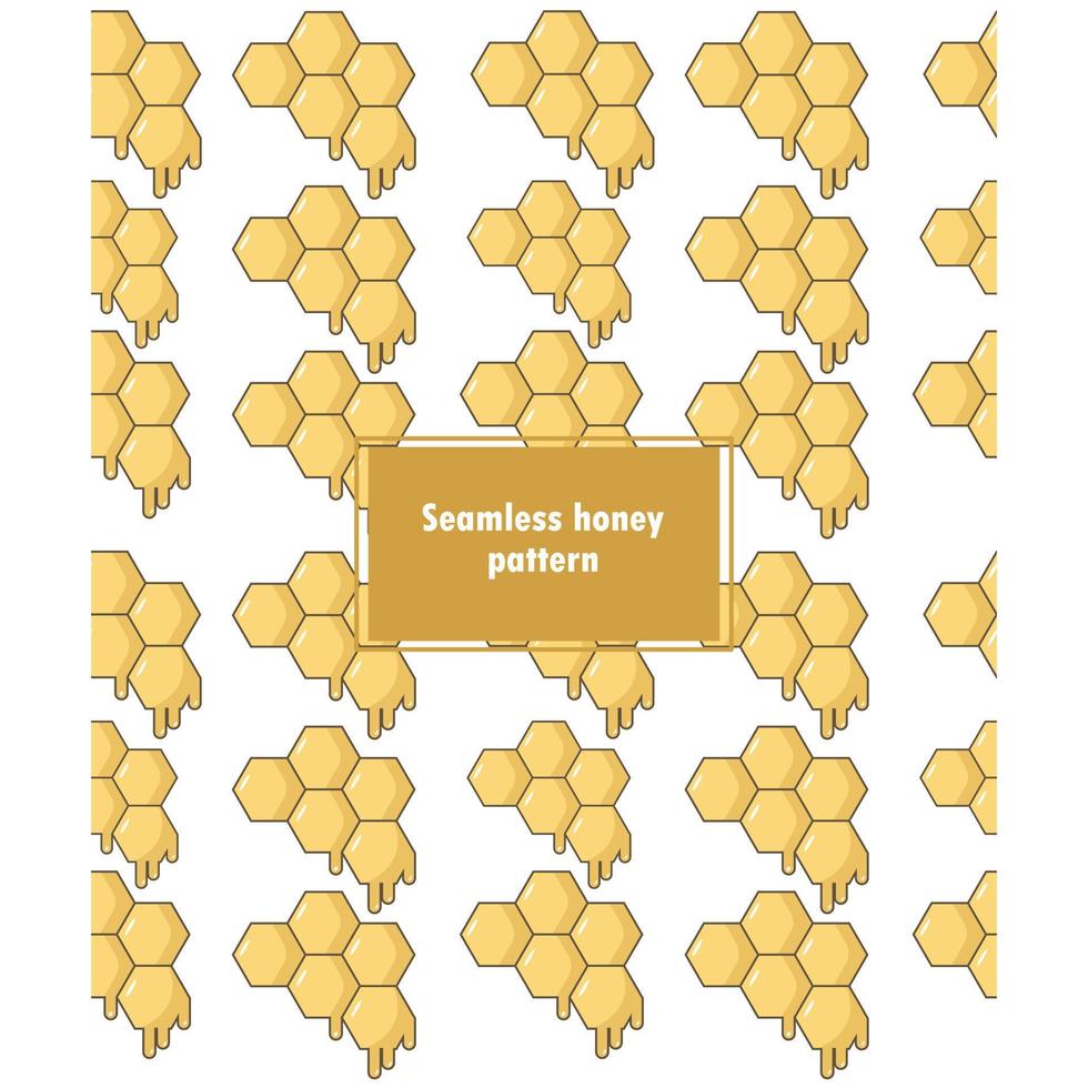 Seamless yellow honeycomb pattern on white background vector