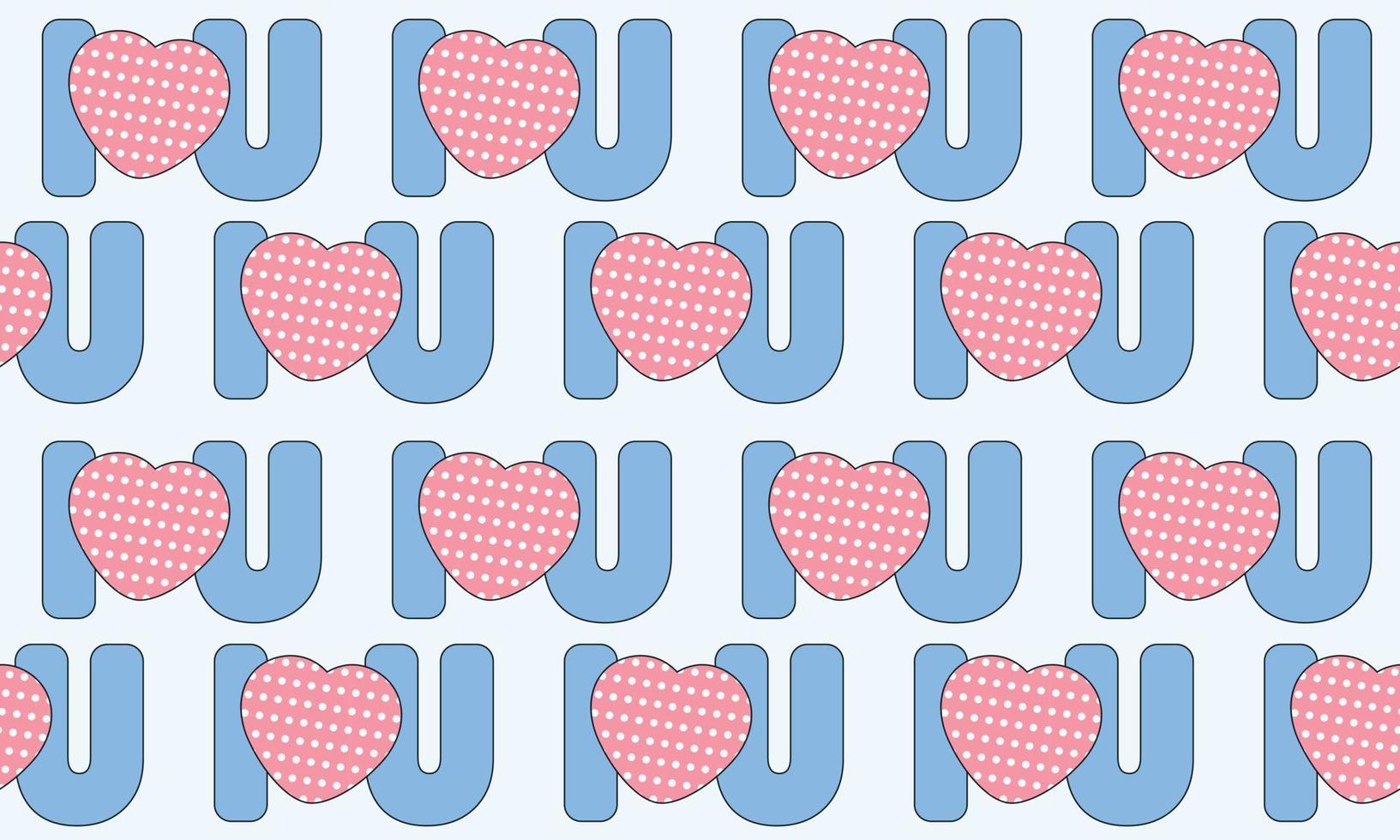 A seamless pattern of love lettering. I love you vector