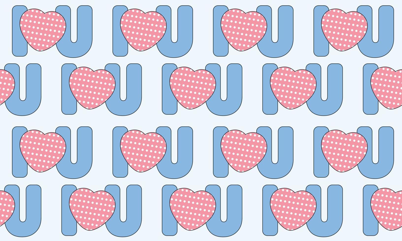 A seamless pattern of love lettering. I love you vector