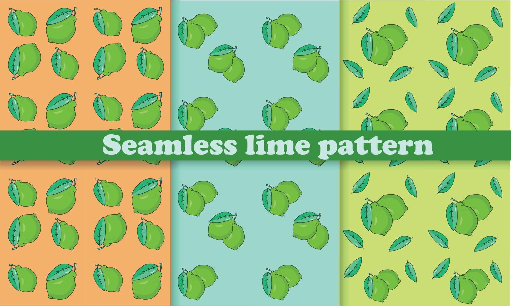 Seamless lime fruit pattern on different backgrounds. vector