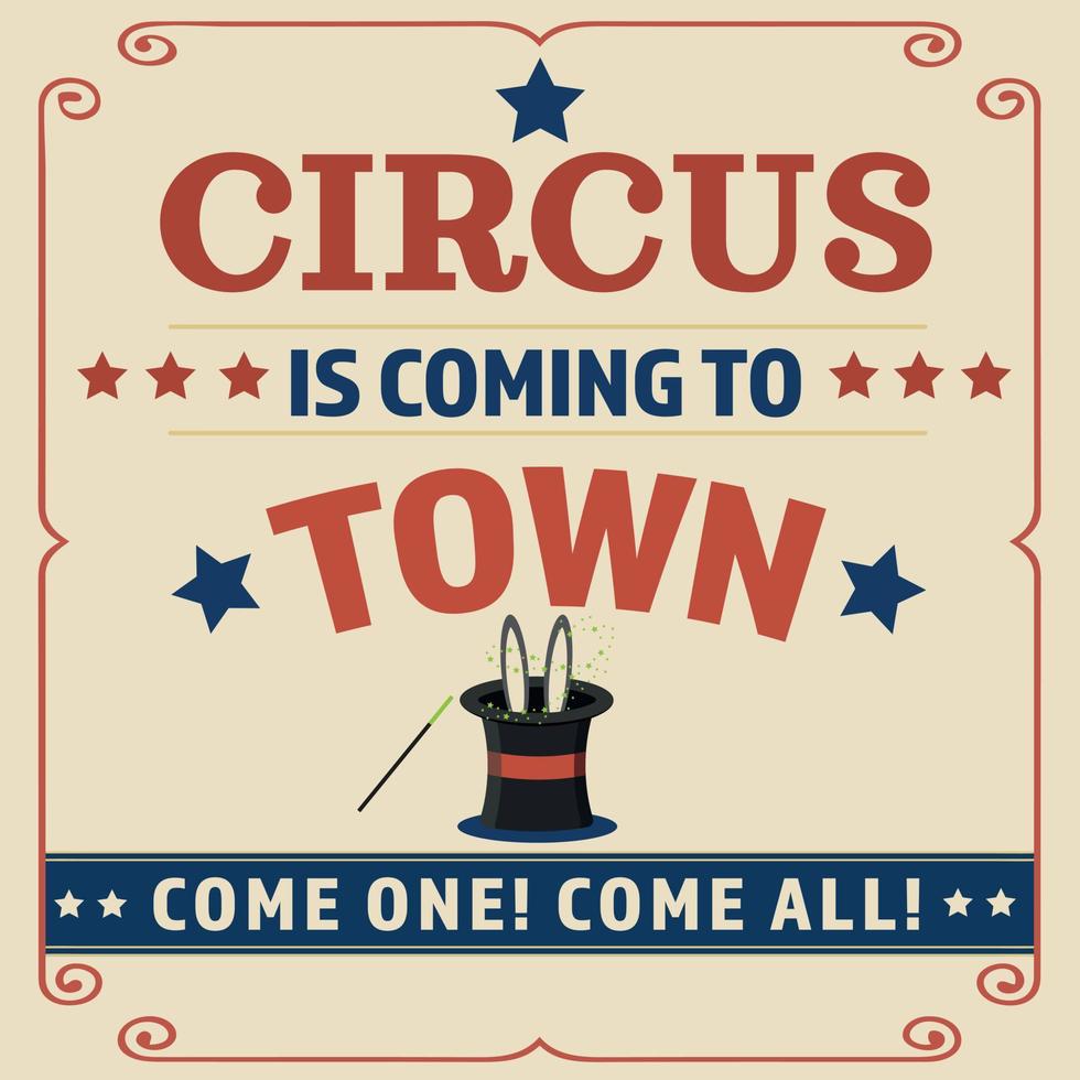 Circus invitation, poster. Circus in your town. vector