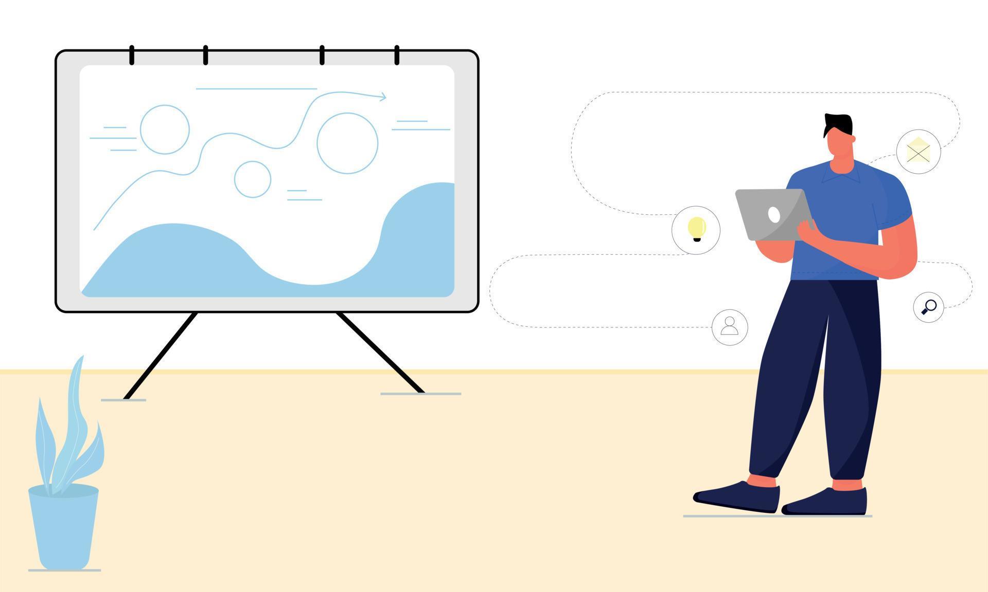 business work icon table man guy computer laptop idea office 13461448 ...