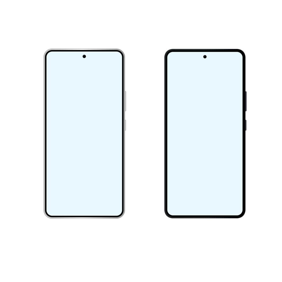 Set of realistic models smartphone. Smartphone mockup. Phone mockup in front. vector