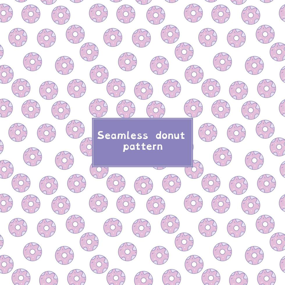 Seamless donut pattern in light pink vector