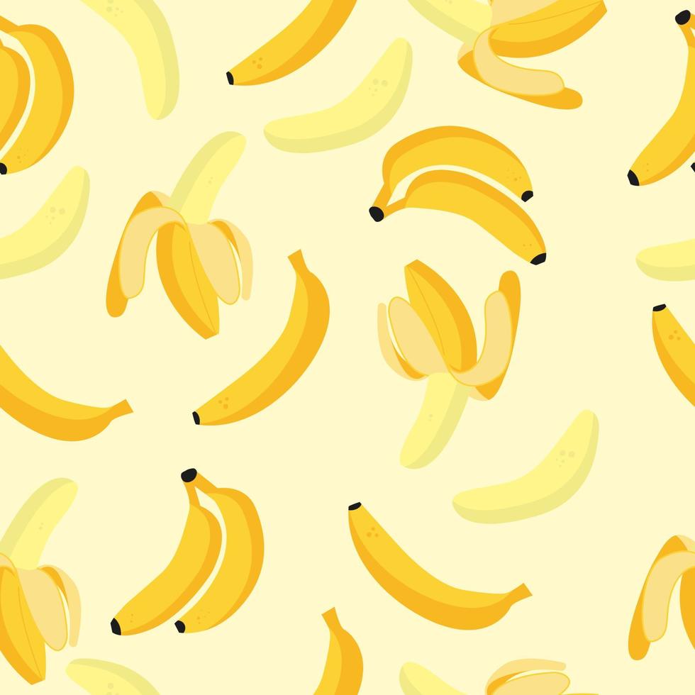 Seamless banana fruit pattern whole vector