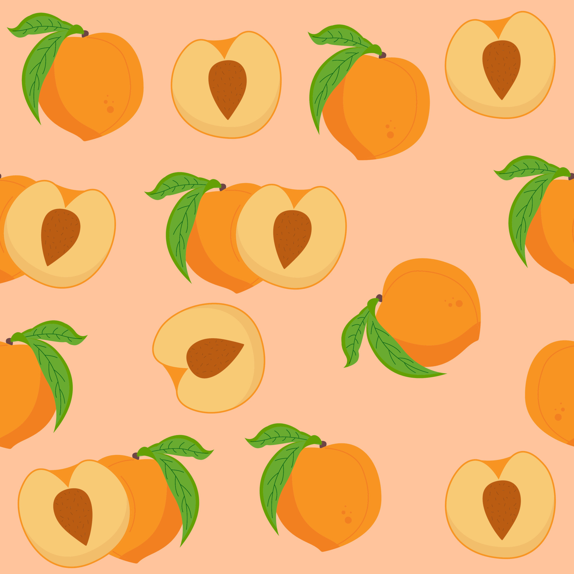 Seamless Peach Pattern. Fruit 13461544 Vector Art at Vecteezy