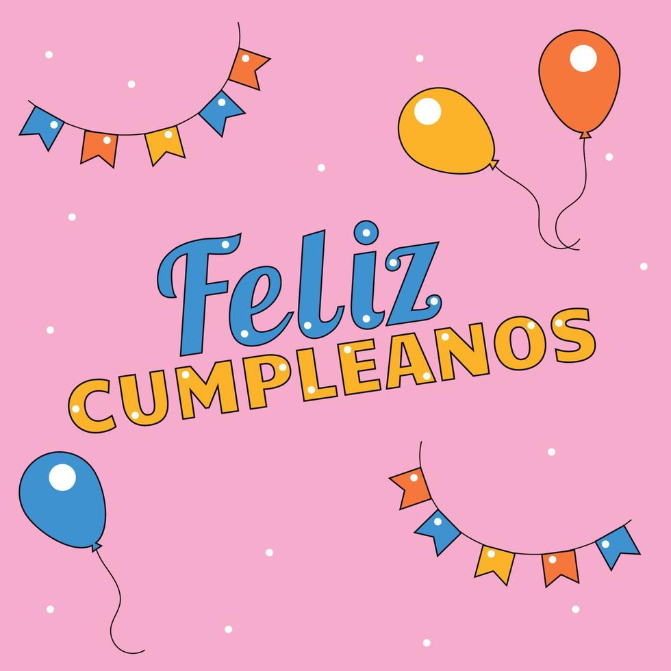 letras de cumpleaños de colores brillantes. vector