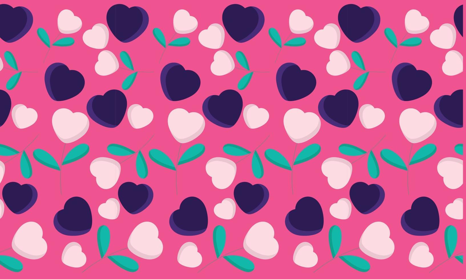 Seamless heart pattern on pink background vector
