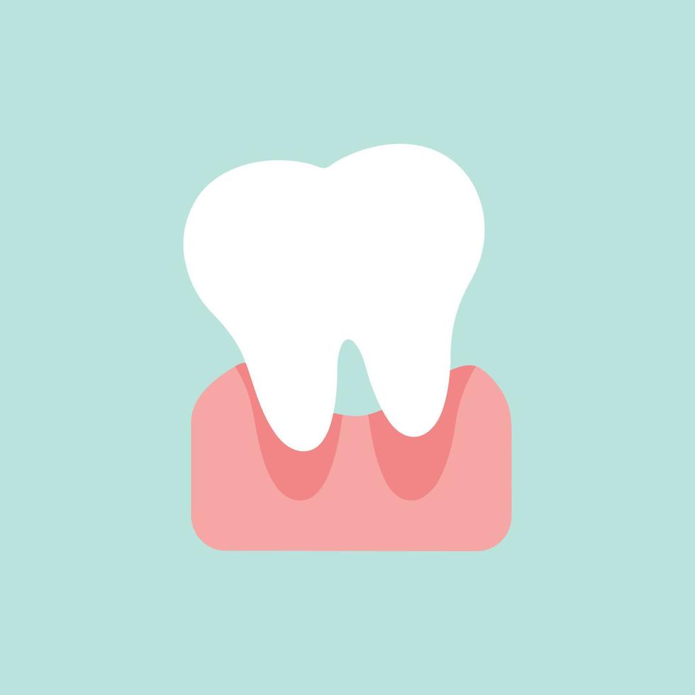 White healthy tooth that falls out. Vector illustration