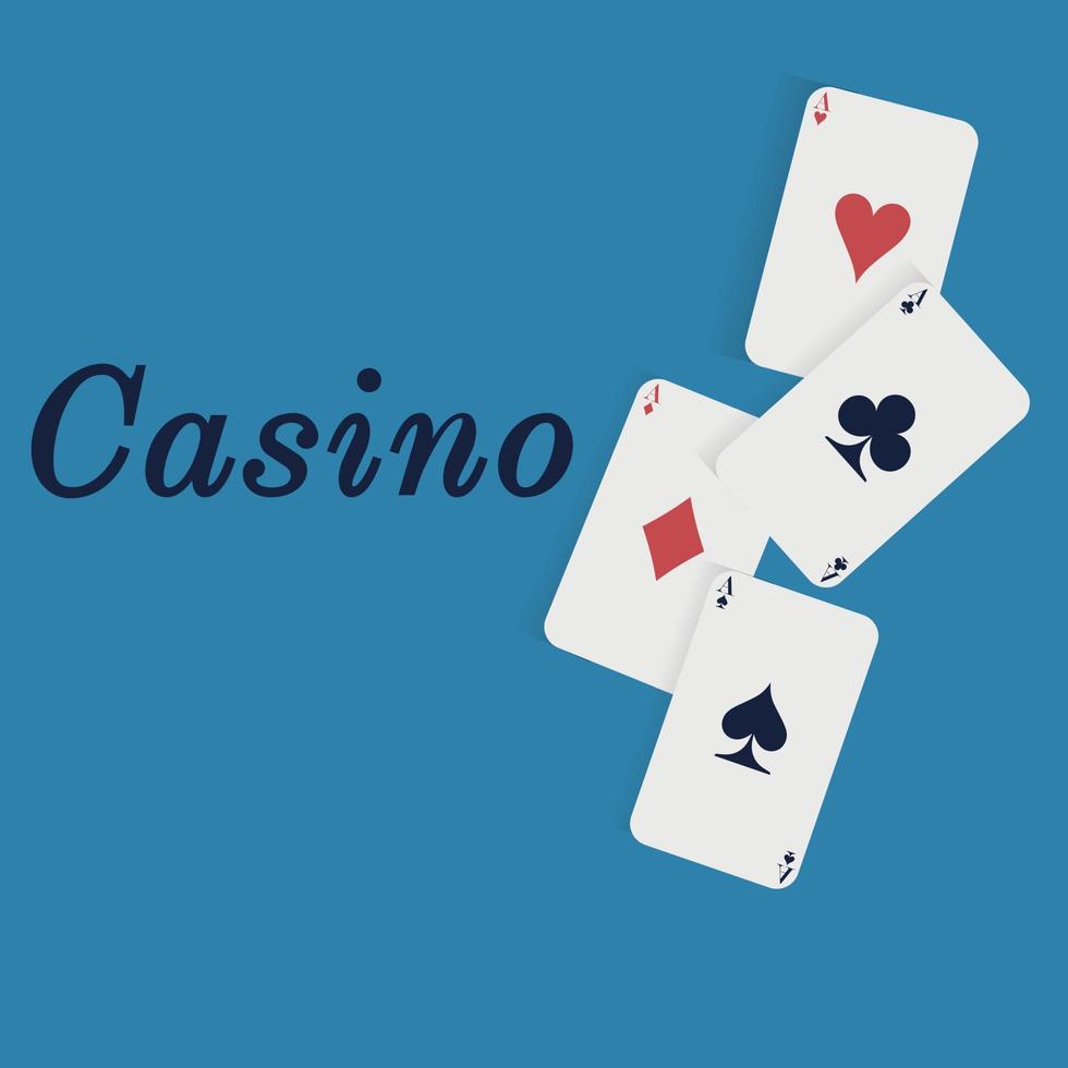 poker.casino. ases de cartas sobre un fondo azul. vector