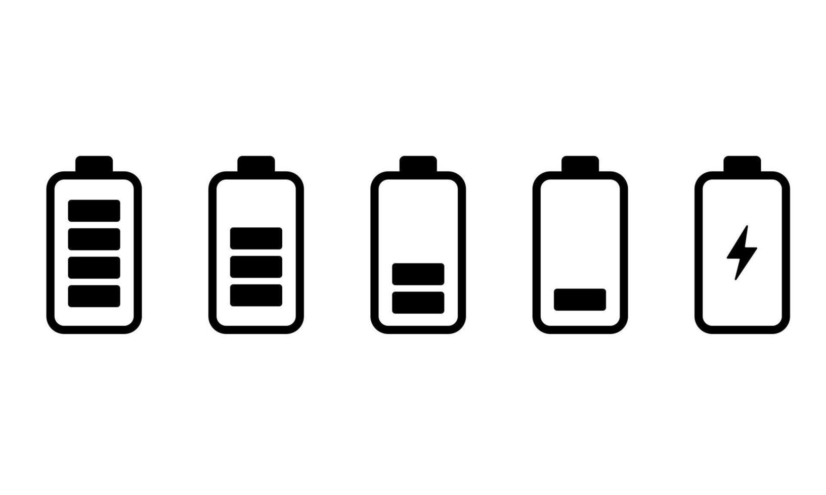 Battery charge. Charge level indicator. Fully charged in black and white vector