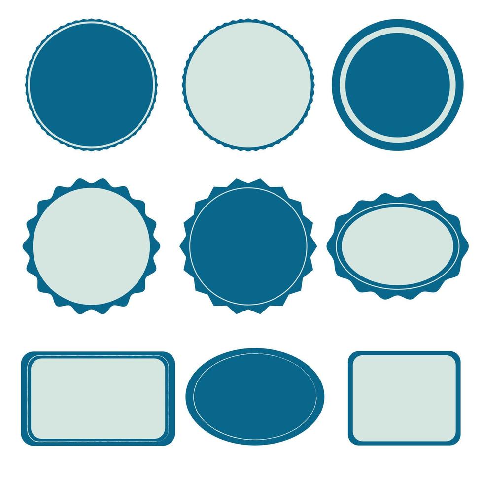 Set of stickers, labels, stamps in blue, white. Sticker sale, discounts. vector