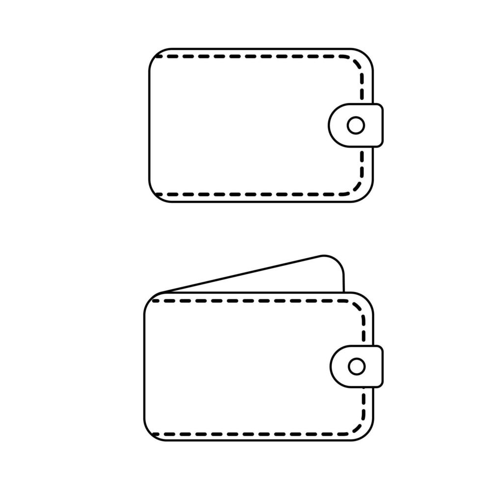 carteras de cuero de diferentes estilos de línea. aislado sobre fondo blanco. ilustración vectorial vector