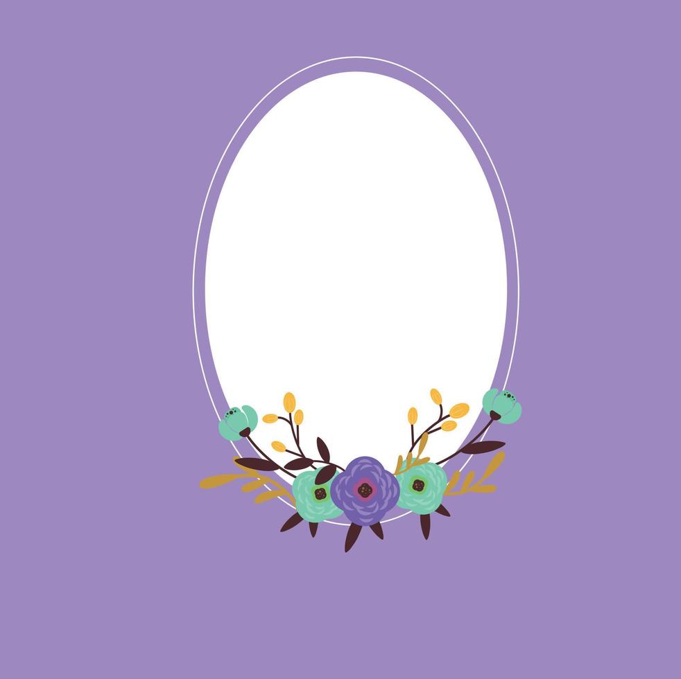 Picture for an avatar. Picture for photo. Photo frame in a circle and with flowers. vector