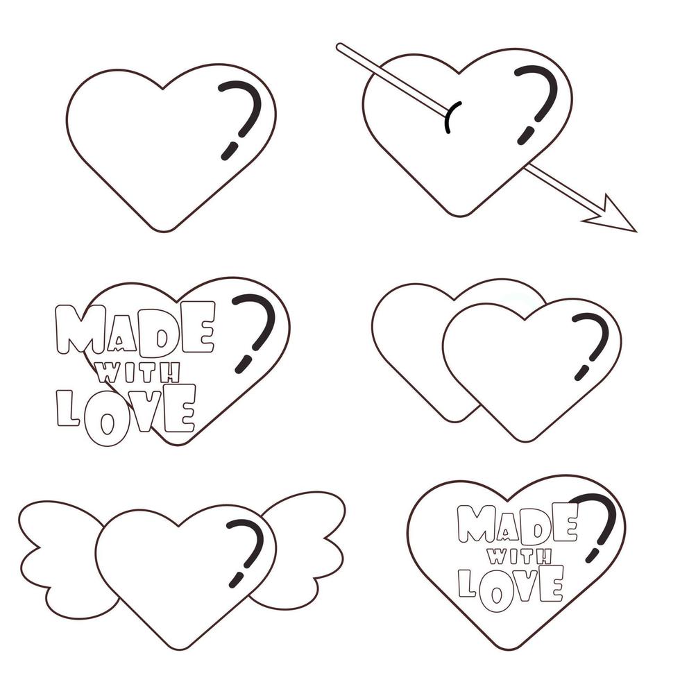 un diseño plano hecho con amor. corazón, amor, romance o día de san valentín. ilustración vectorial vector