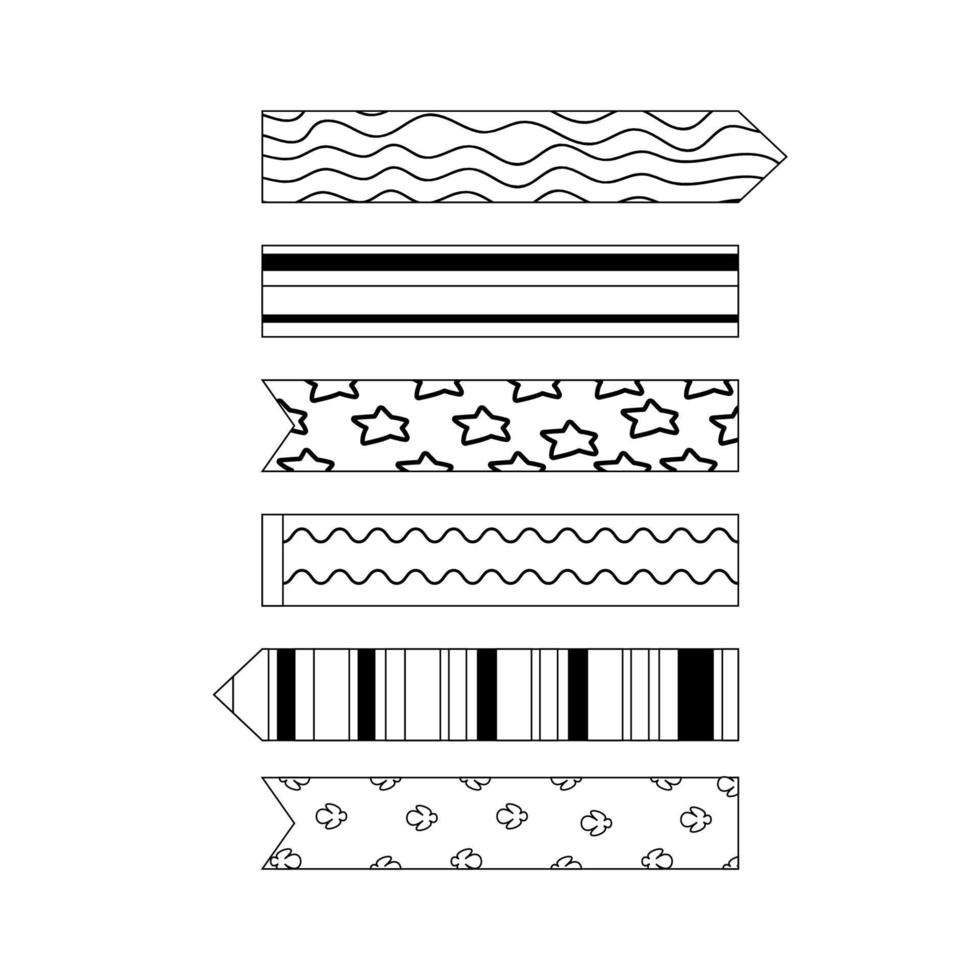 conjunto de bocetos de pegatinas, etiquetas para un cuaderno. ilustración vectorial vector