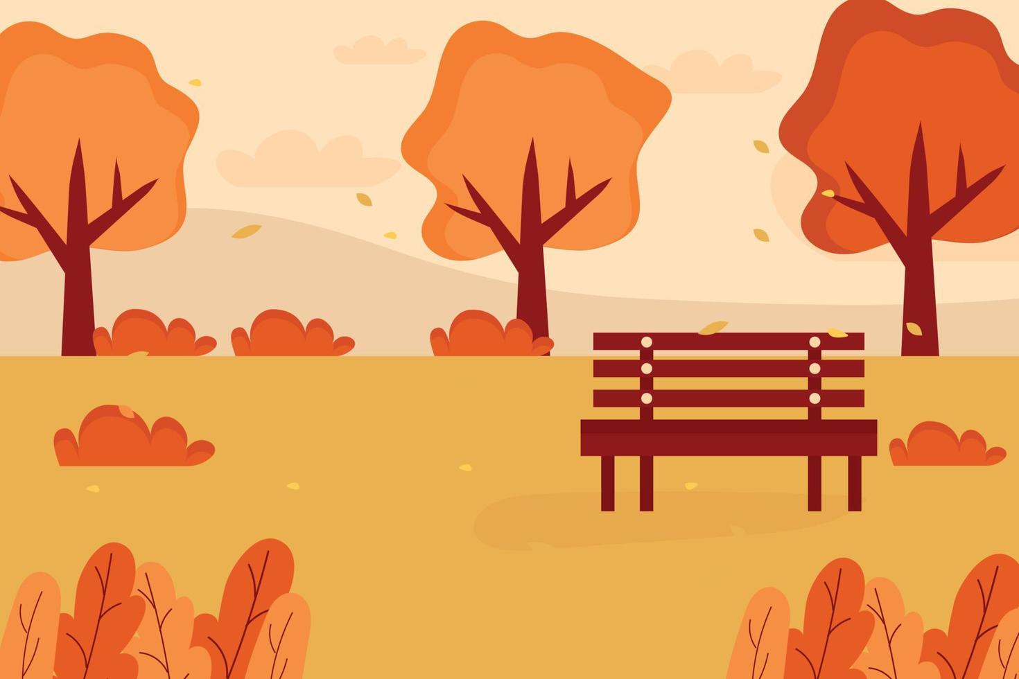 Flat Autumn background. Vector illustration
