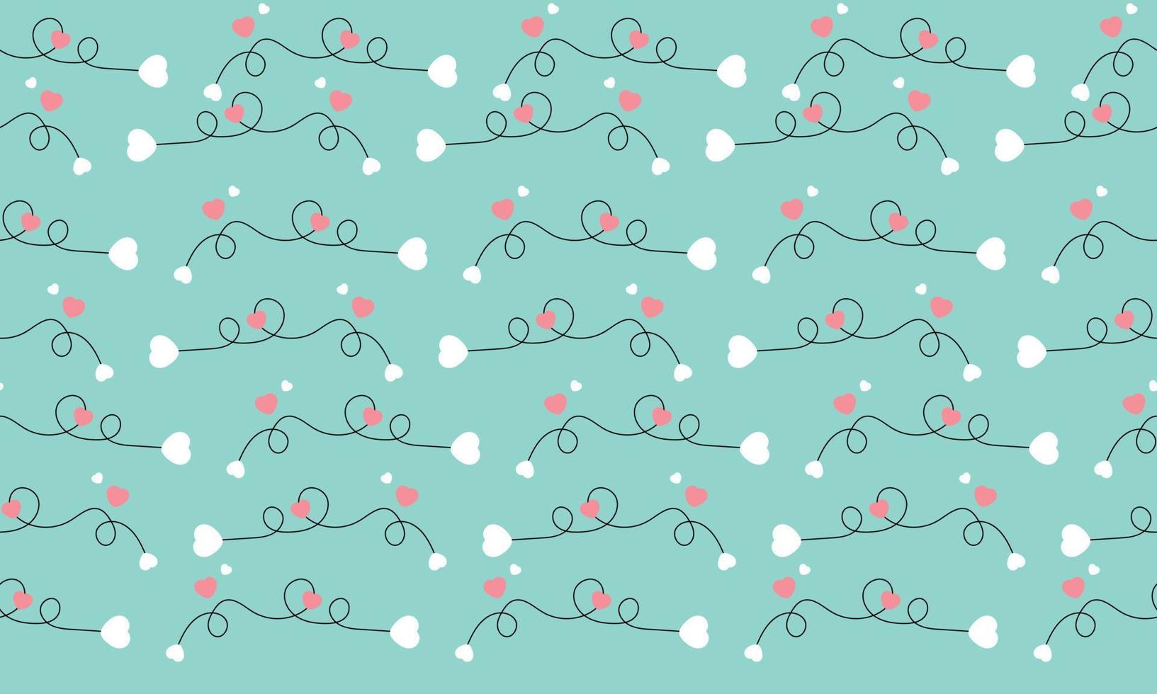 Seamless heart pattern on blue background vector