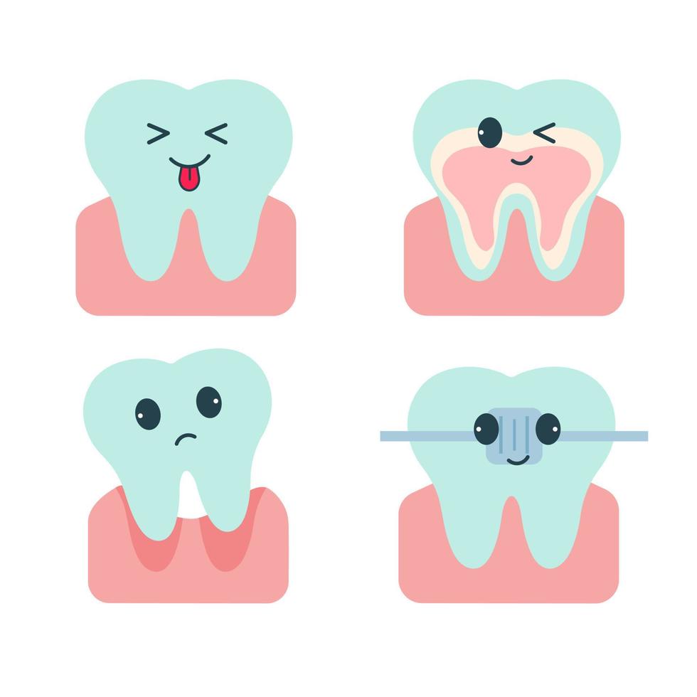 Kawaii teeth are different with emotion vector