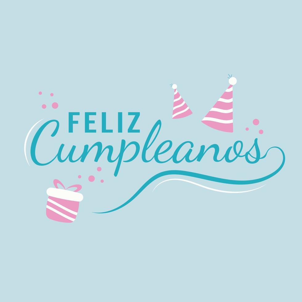 Happy birthday Feliz cumpleanos lettering in spanish 18872666 Vector Art at  Vecteezy