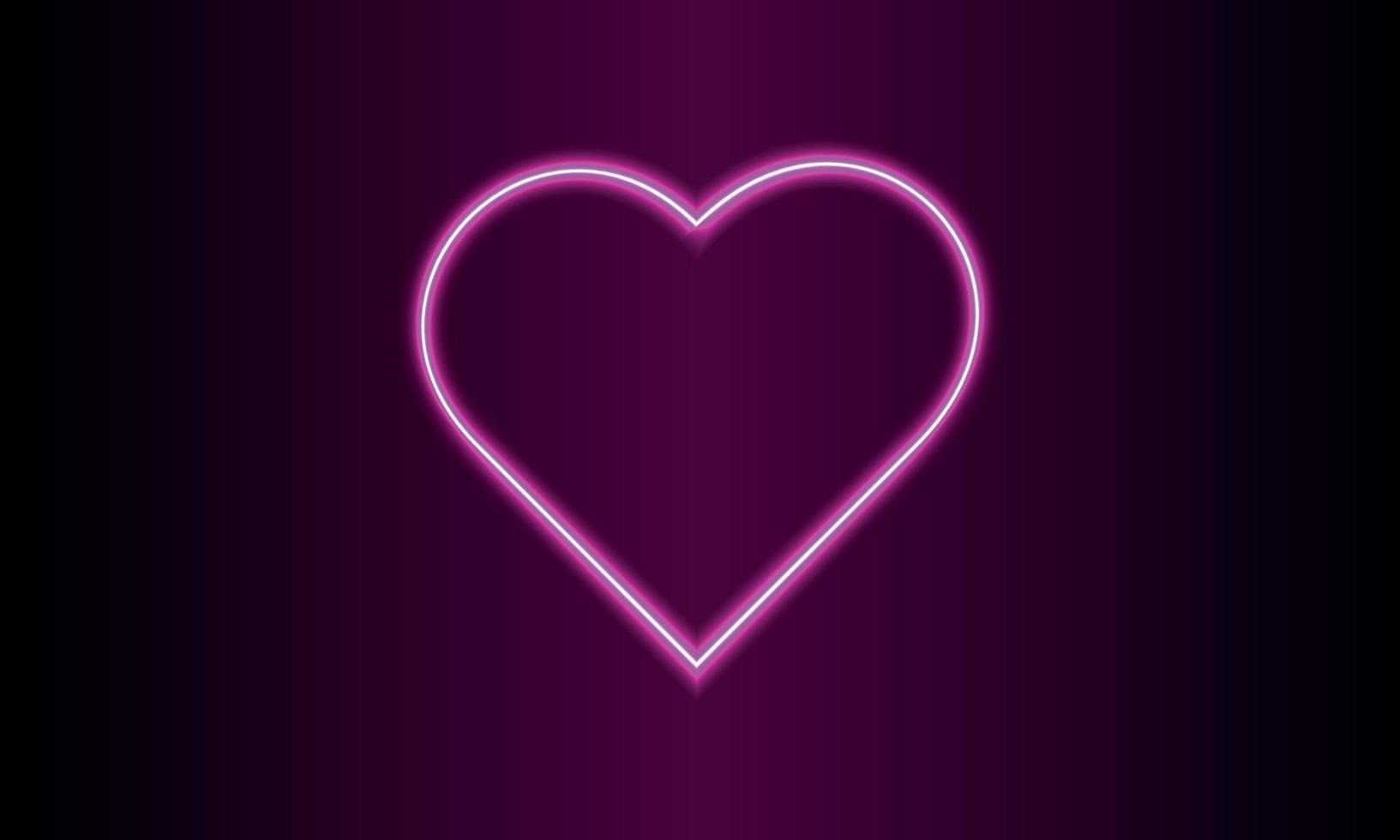 A neon heart on a dark background. Valentine's Day, love. vector