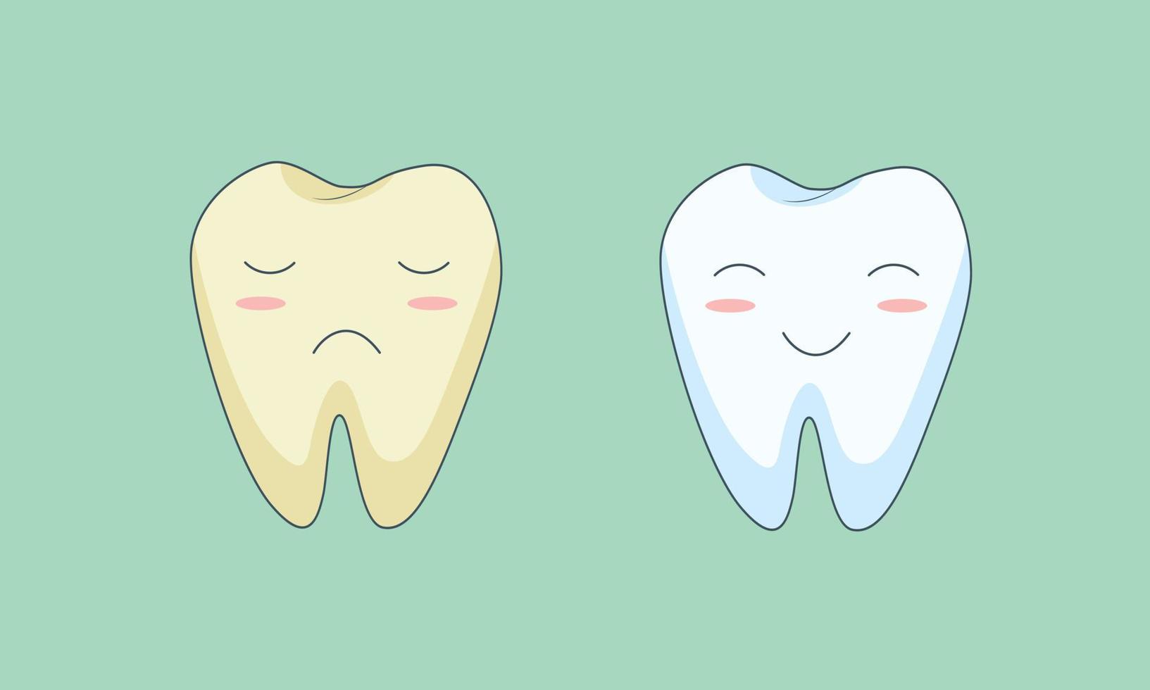 infografía de dientes limpios y sucios vector