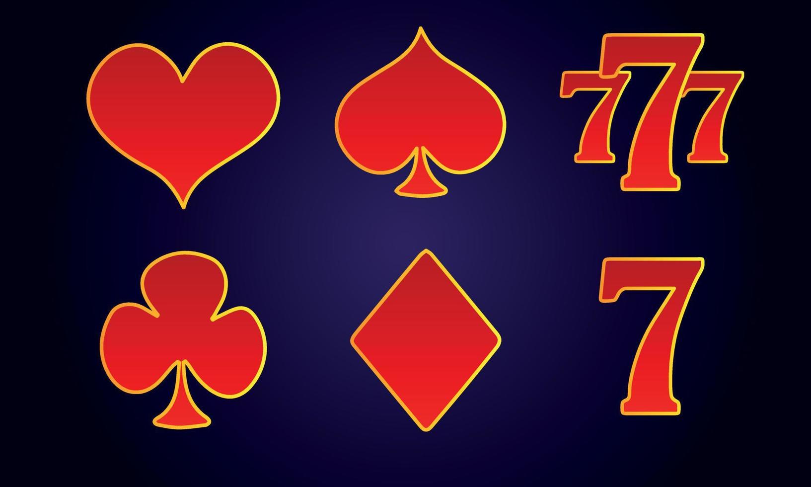 Gaming card symbols. The suit of playing cards in red. vector