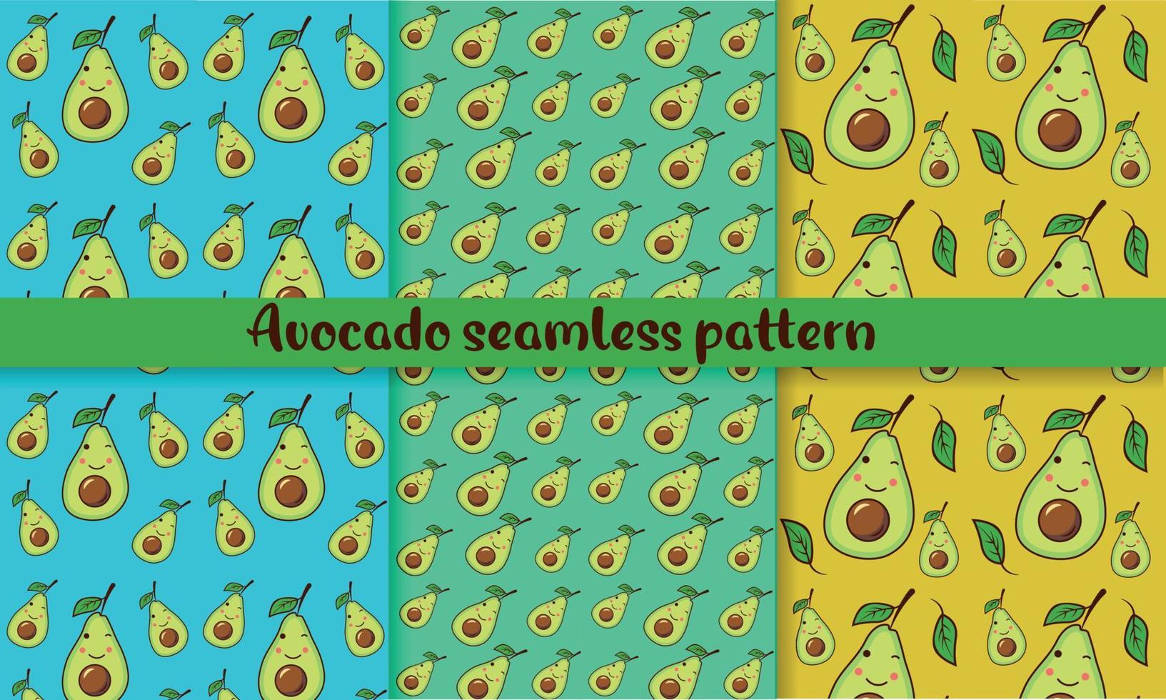 Avocado seamless pattern in a bright, cartoonish style. vector