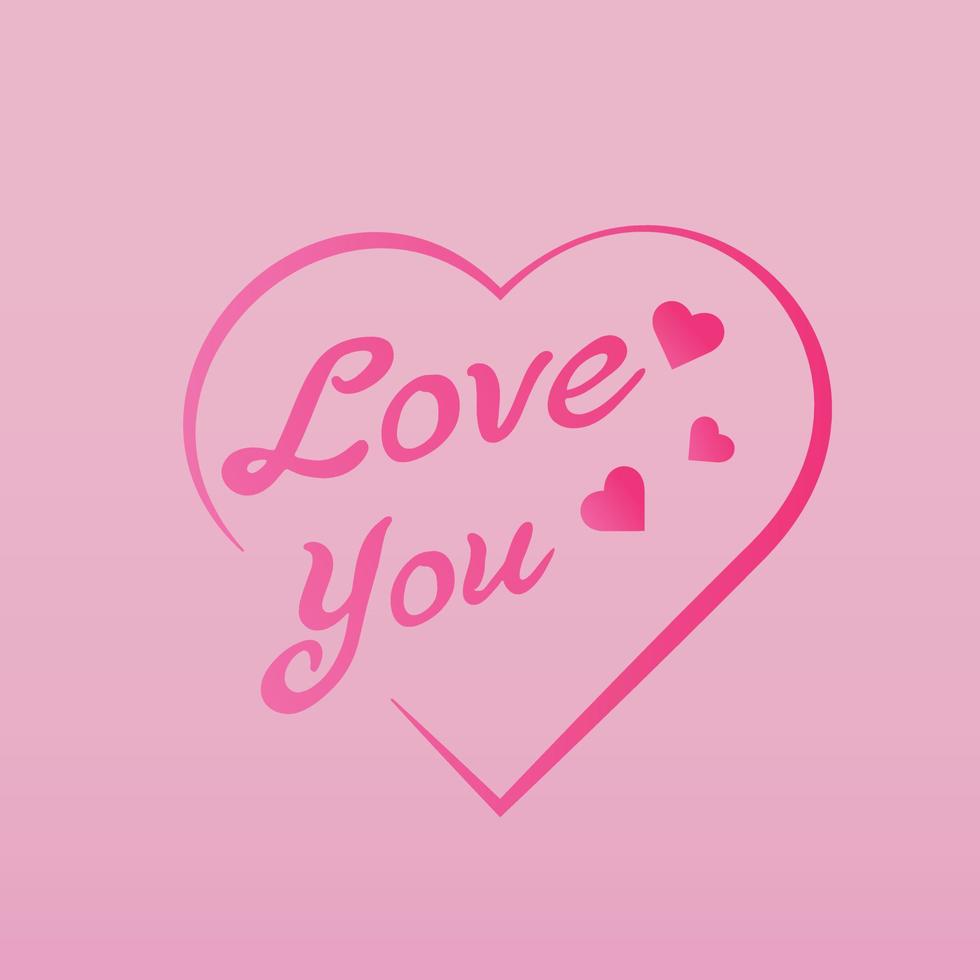The lettering I love you in pink vector