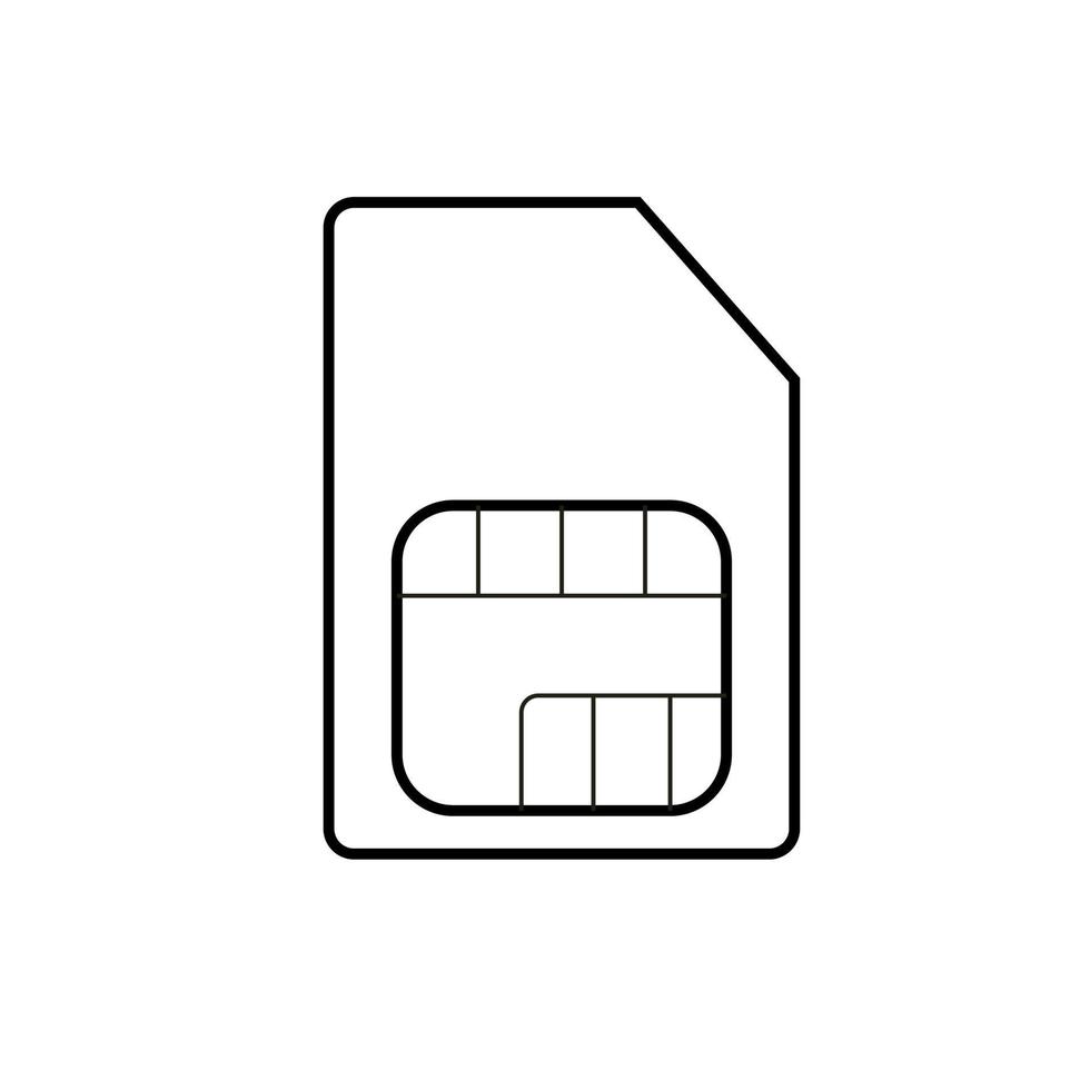 icono de la tarjeta SIM al estilo de la línea. tarjeta de teléfono móvil. ilustración vectorial vector