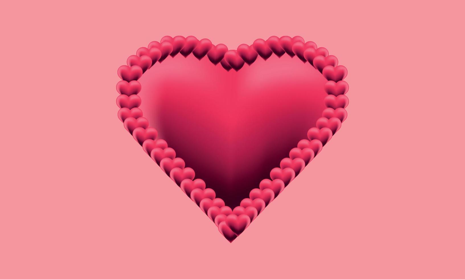 corazón rosa 3d sobre un fondo rosa. dia de san valentin y amor vector