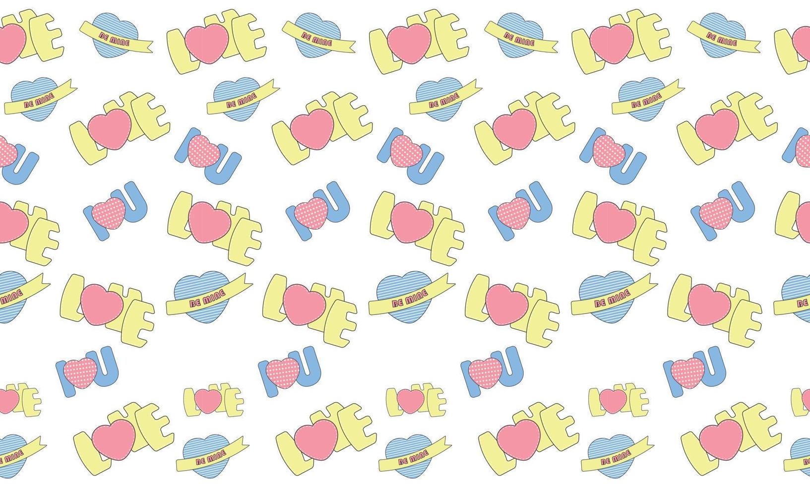 Seamless love lettering pattern in bright color vector