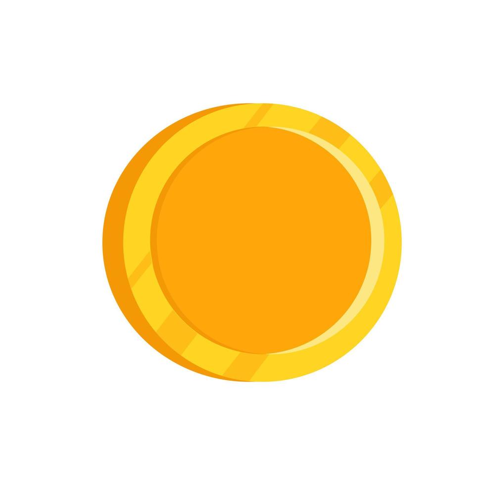 Empty gold coin. Vector illustration.