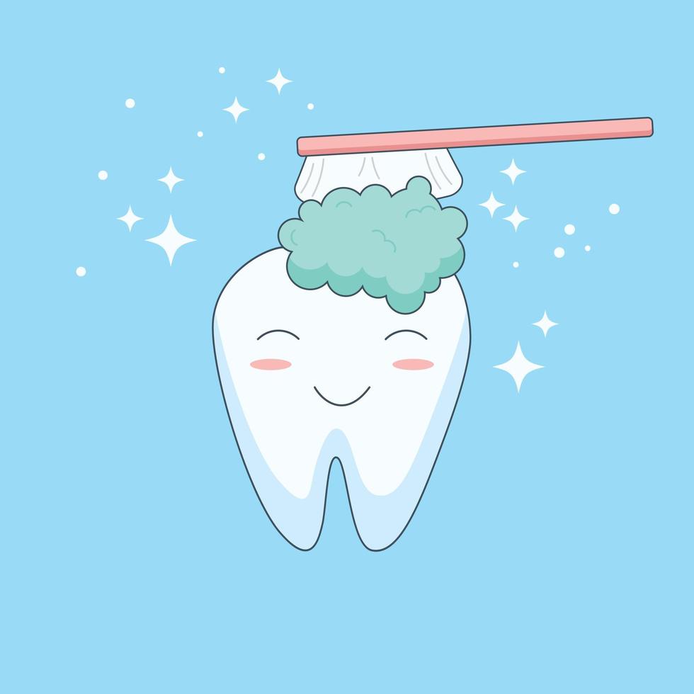 cómo cepillarse los dientes. cepillo de dientes. diseño de cuidado dental vector