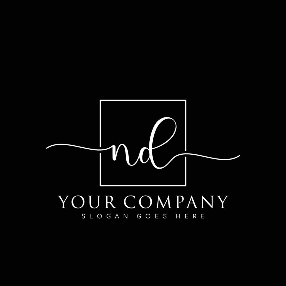 ND Initial handwriting minimalist logo vector