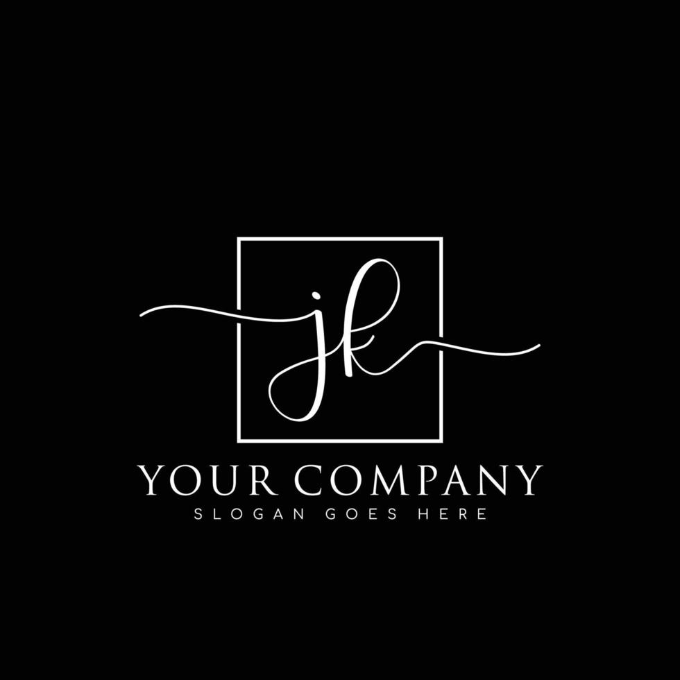 JK Initial handwriting minimalist logo vector